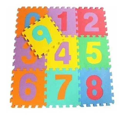 Piso De Goma Eva Infantil Encastrable Numeros Niños Colores