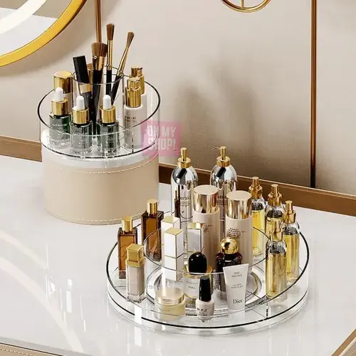 Organizador De Maquillaje Acrílico Transparente Y Giratorio Transparente 2