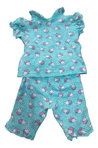 Conjunto Bebe Beba Algodon Estampado Con Conejitos Glitter