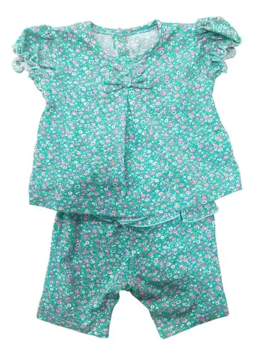 Conjunto Bebe Beba Remera + Calza Estampado Voladito Y Moño