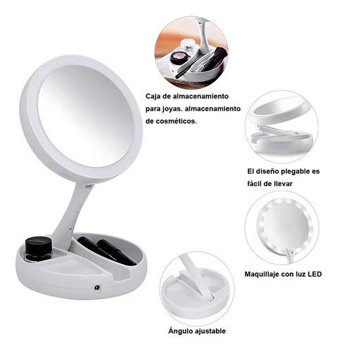 Espejo Maquillaje Taoduomi Redondo Con Luz Fría Recargable Doble Cara M512 3