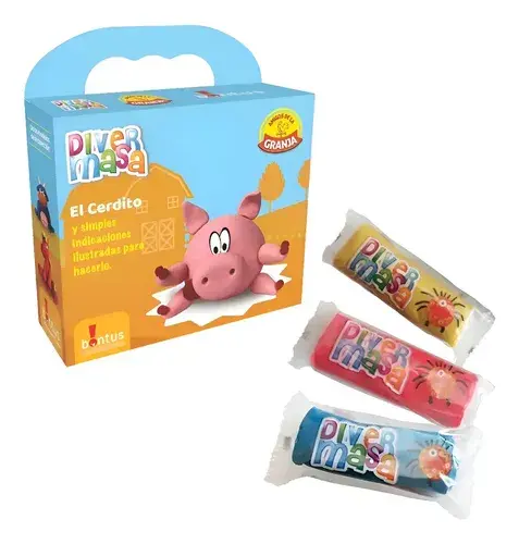 Juego De Masas Plastilina Diver Masa Cerdito 210gr Bontus