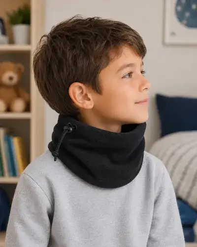 Cuellito Negro Ajustable Unisex Para Frio Y Deporte Negro Liso Unico 3
