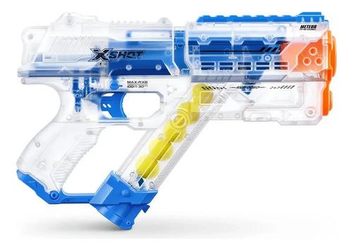 X-shot Chaos Meteor Pistola Con 12 Bolas Pistola Premium Transparente Y Azul 6