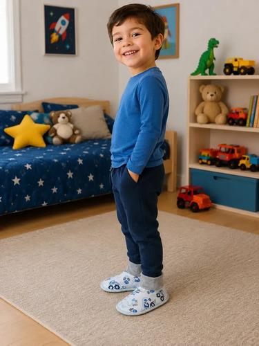 Pantumedias Infantiles Abrigadas Antideslizantes Con Puño Blanco 32-33 3
