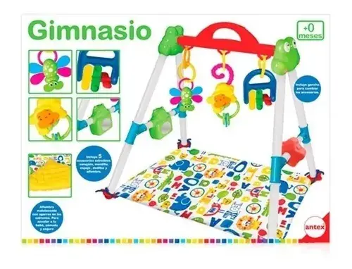 Gimnasio Con Sonajeros Y Albombra Gym Para Bebes Color Antex