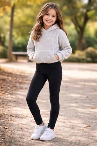 Calza Termica Niños Niñas Elastizada Abrigada Invierno Negro Polar Unico