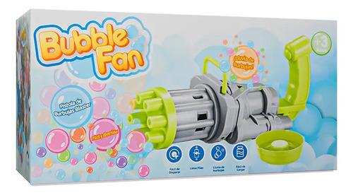 Pistola Blanster De Burbujas Bubble Fan Lluvia De Burbujas Verde