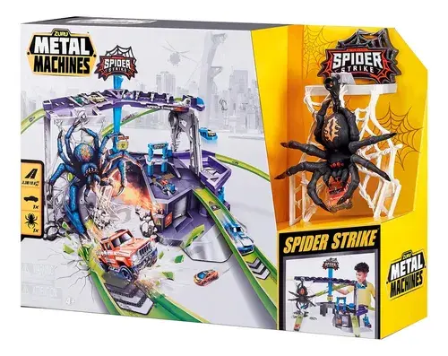 Pista Spider Strike Garage Araña Metal Machines - Zuru Multicolor 7
