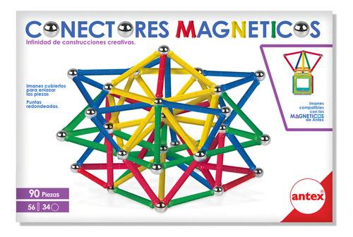 Juego Conectores Magneticos 90 Piezas Imantadas Bloques Niños Antex