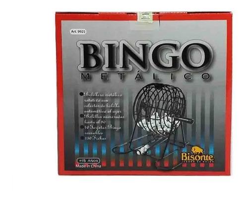 Juego Bingo Con Bolillero Metálico Loteria Familiar Bisonte 3