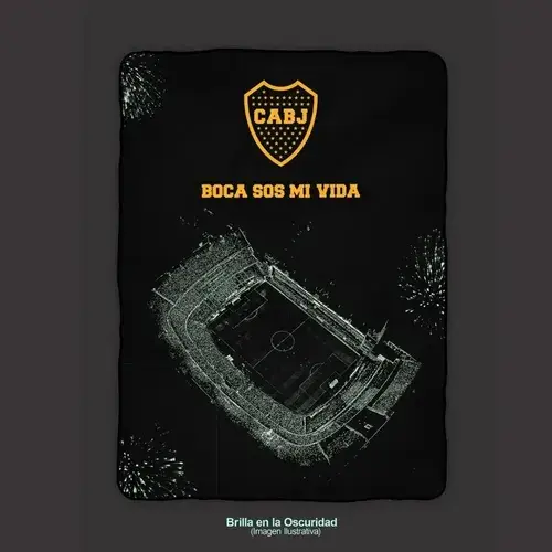 Frazada Magica Fluorescente Luminosa Boca Juniors Orig 1 1/2 Boca Azul 5