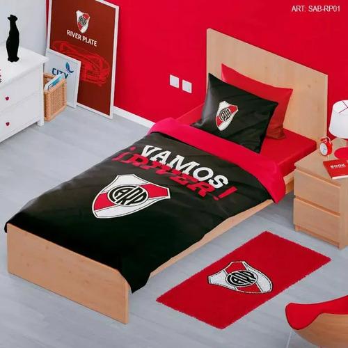 Juego De Sabana De Futbol River Plate Twin Size Licencia 2