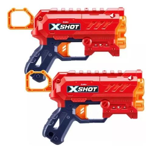 X-shot X2 Pistolas Doble Micro Blaster Lanza Dardos 16 Balas Blanco O Rojo 2