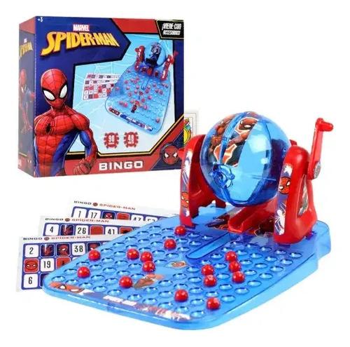 Bingo Spiderman Con Bolillero Juego De Mesa Hombre Araña