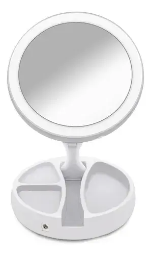 Espejo Plegable Con Aro Luz Led Maquillaje Uñas Portatil 7