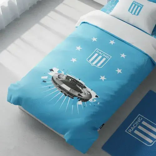 Juego De Sabana De Futbol Racing Club Twin Size Licencia Ofi 11