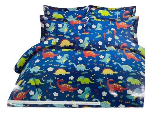 Juego De Sabanas Infantil Niños Dinos Unicornios 1 1/2 Plaza 2