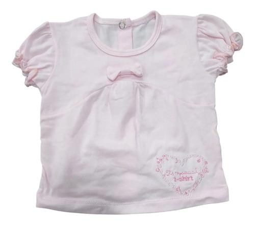 Conjunto Bebe Beba Remera + Short Con Corazon Y Moño 6