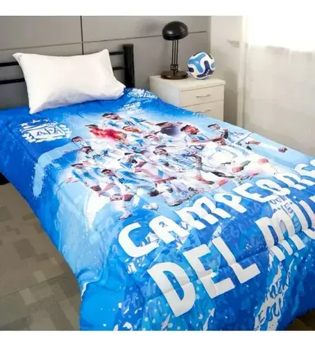Acolchado Afa Seleccion Argentina Campeon Mundial 1 1/2 Plaz Afa Sublimado