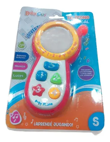 Celular De Juguete Teléfono Musical Azul Y Rojo Baby Gus Azul Y Rojo