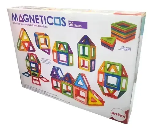 Bloques Magnéticos Didactico Imántado 26 Piezas Antex 26