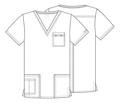 Ambo Cherokee Ww Core Stretch Unisex Xl Cuello V Gris Oscuro Azul Xl 5