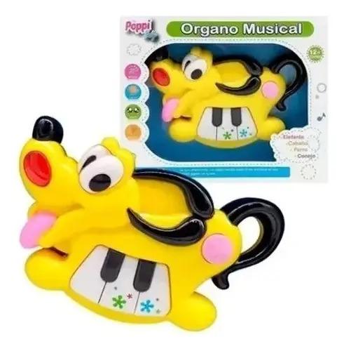 Mini Órgano Musical Didáctico Animales Sonido Luz Bebe Poppi