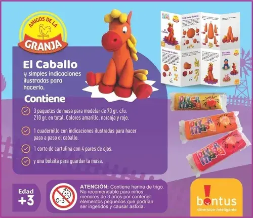 Juego De Masas El Caballo Divermasa Bontus - Yamanca Amarillo Naranja Rojo 2