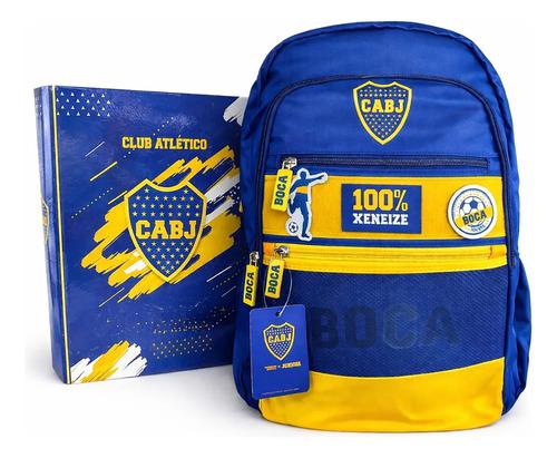 Combo Mochila Reforzada + Carpeta Escolar Boca Juniors Cabj 11