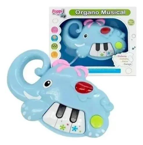 Mini Órgano Musical Didáctico Animales Sonido Luz Bebe Poppi 4