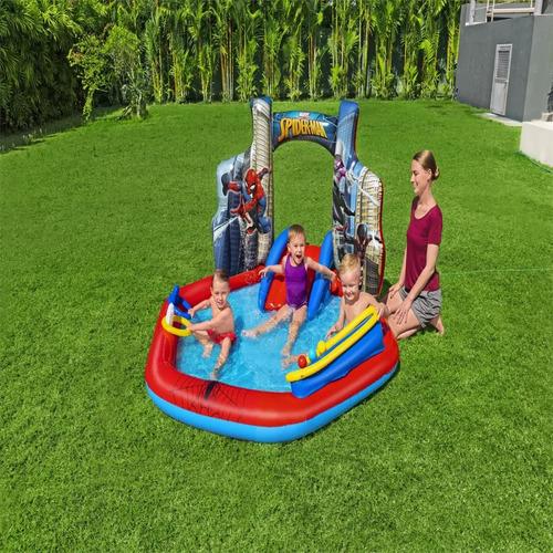 Pelotero Pileta Play Center Spiderman Tobogan + 300 Pelotas Spiderman 10