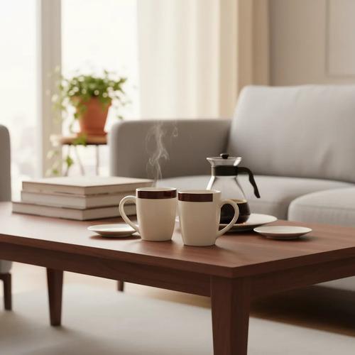 Taza Mug Cerámica 450ml Blanca Con Borde Marrón Café Blanco Borde Marrón 3