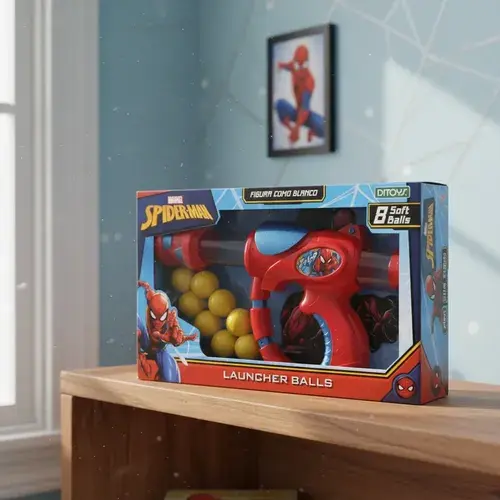 Pistola Lanza Pelotas De Juguete Spiderman Lanzador Spidey Spider Man 5