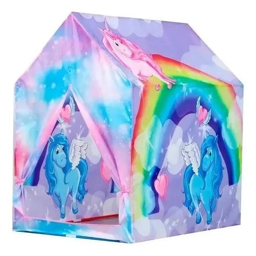 Carpa Casa Casita Infantil Nena Unicornios Arcoiris Poppi 2