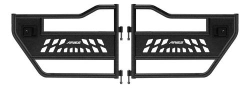 Puertas Traseras Jeep Wrangler Jk Aries 25009 Tubo Aluminio Trasera Izquierda Y Derecha Negro