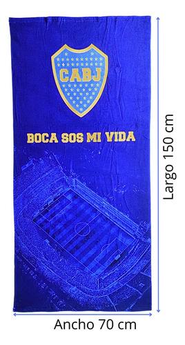 Toallon De Boca Microfibra Bombonera 70 X 150 Con Mochilita Boca (2)