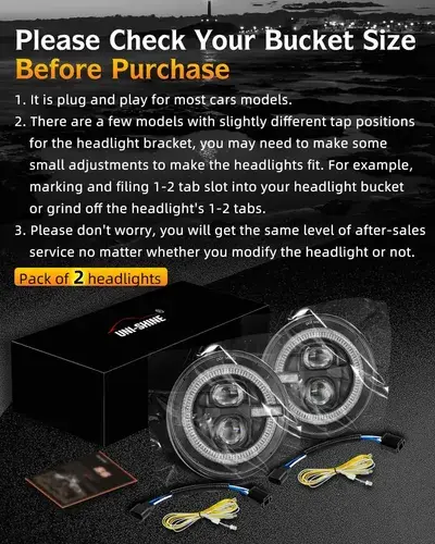 Faros Led Redondos 7 Pulgadas Halo Drl Jeep H6024 X2 H6024 4