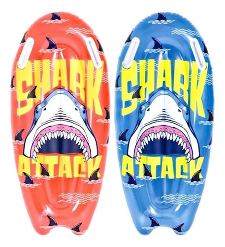 Tabla Barrenadora Inflable Tiburon Shark Pileta Niño Verano 13