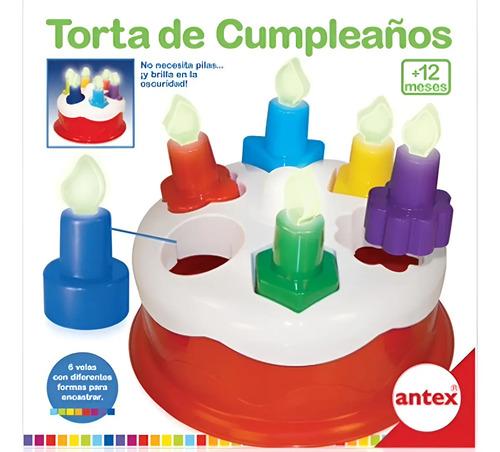 Torta De Cumpleaños Antex Velas Para Encastrar Brillan Rojo Y Blanco