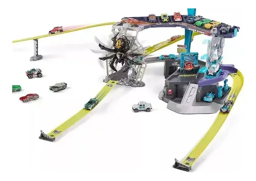 Pista De Autos Gigante Juguete Lanzador Metal Machine Araña Spider 9