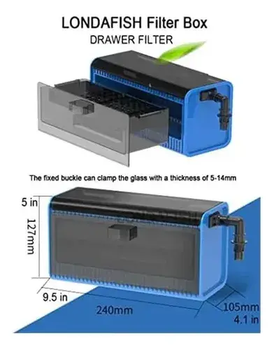 Caja Filtro Acuario Londafish Cascada Bomba Sumergible 3