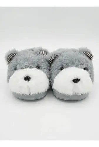 Pantuflas Infantiles Peluche Abrigadas Varios Modelos Unisex Oso Girs Abiertas Con Corderito 31-32