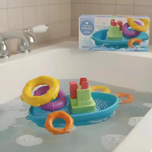 Barco Flotador Didáctico 3 Anillos Para Baño Pileta Duravit Multicolor