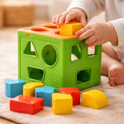 Juguete Cubo Didactico Con Encastres Duravit Primeras Formas Los Niños Desarrollan La Motricidad Fina, Aprenden A Reconocer Formas Y Colores Multicolor 2