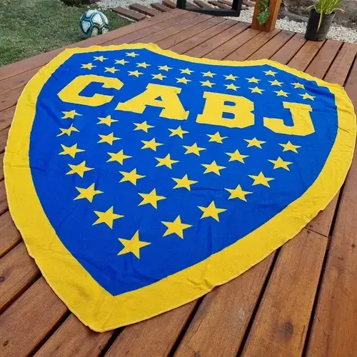 Toallon Boca Juniors Escudo Futbol Microfibra Playa Azul Boca 3