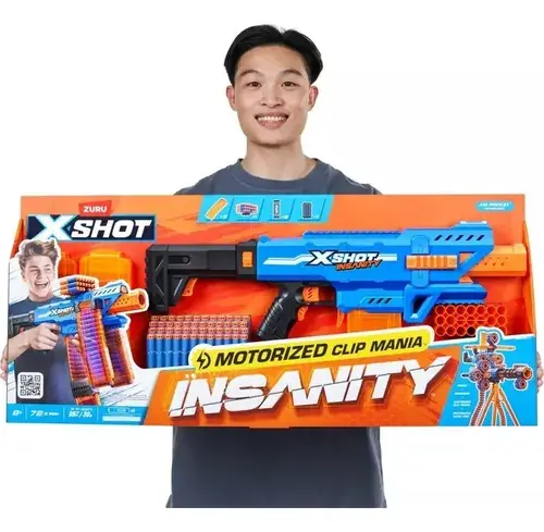 Pistola Gigante Motorizada Lanza 72 Dardos X Shot Automatica Azul Y Naranja 5