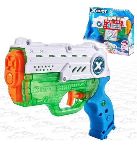 Pistola De Agua Zuru X-shot Nano Fast Fill Llenado Rapido Azul Y Verde 9