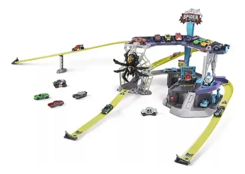 Pista De Autos Gigante Juguete Lanzador Metal Machine Araña Spider 5