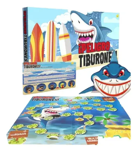 Juego De Mesa Peligro Tiburones Juego Tablero Fichas Prendas 4